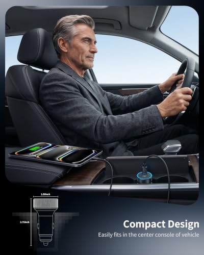 Car Charger USB C, 4-Port 90W Super Fast Charging Car Phone Charger Adapter - style: 1Pack