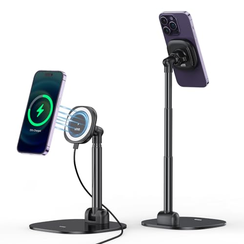 VRIG Magnetic Wireless Charger Phone Stand 360°Rotation Desk Phone Holder - color: Wireless charging