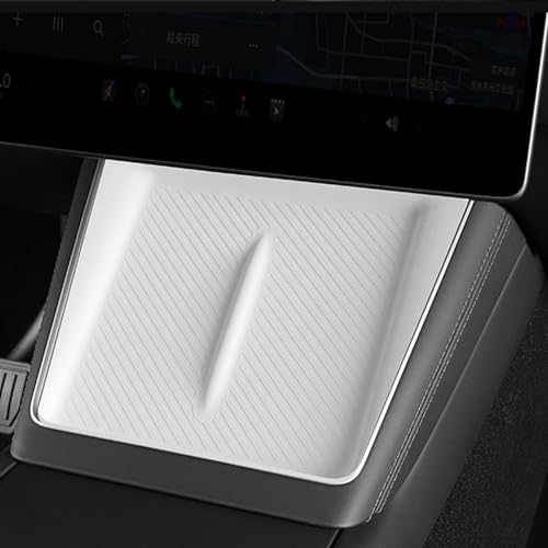 Mobile Charging Base Tray Pad Anti-Slip Mat for Vehicle Center Console Secure Device Placement and Heat Control Stylish Silicone Device Mat Tray Slip - color: Glossy original car