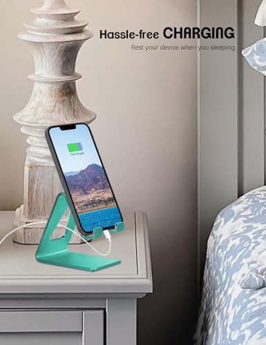Aoviho Cell Phone Stand for Desk, Aluminum Phone Holder,Fresh Green - color: Fresh Green