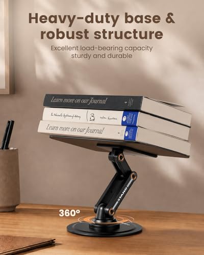 LENTION Phone Stand, 360° Rotating Foldable Adjustable Weighted Stable Base