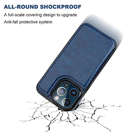ONETOP for iPhone 13 Pro Wallet Case with Card Holder,Blue - color: Blue