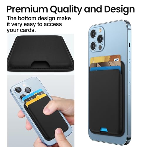 iLodn Magnetic Wallet Compatible with MagSafe for iPhone 17 16 15 14 13 12 Pro Max Air Plus Model, Mag 3 Safe Card Holder Stick on Accessories for Cell Phone & Case, Cyaneous - color: Cyaneous