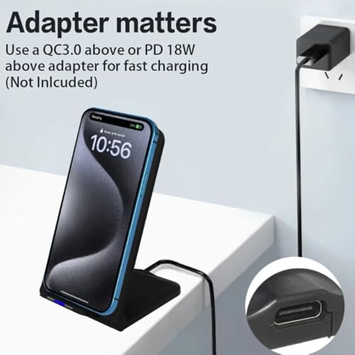 Dual Coil Wireless Charger Phone Charge for iPhone 17 16 15 14 13 12 Pro Max 15 14 13 12 Folding Fast Charging for Samsung Xiaomi 17 Pro Ma4x (Black with Cable) - color: Black with Cable