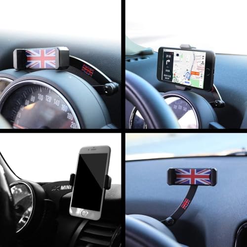Behind Tachometer Mount Smart Phone GPS Mounting Design Phone Holder Kit for Mini Cooper R55 R56 R57 R60 R61(2008-2013seris) Union Jack (RED) - color: RED