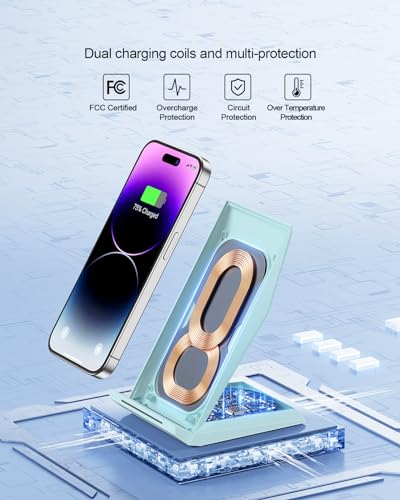 NANAMI Fast Wireless Charger, Nightstand Charging Stand with 20W PD Adapter - color: White-01
