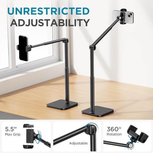 InnoGear Overhead Phone Mount Phone Stand Tabletop Cooking Tripod for Desk