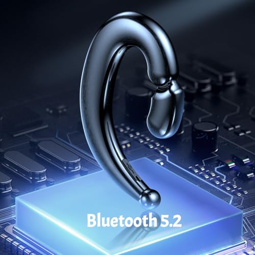 Open Ear Headphone,Wireless Bluetooth Single Bone Conduction Earpiece with Rotatable Earhook Noise Cancellation Mic Earphones IPX5 Waterproof 26H Playtime for Work Business Sport Driving Calls-pink - color: pink 2