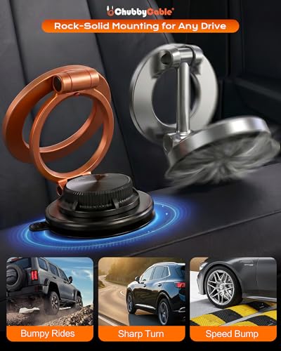 ChubbyGrip AirVac Vacuum Magnetic 360° Adjustable Phone Mount - color: A-Vacuum Base