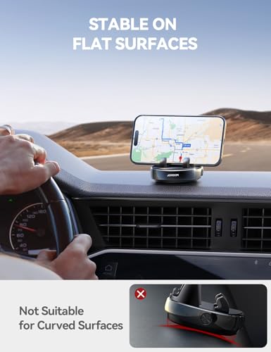 Car Phone Holder, 360° Adjustable & Avoid Sun Glare Dashboard Phone Holder - color: Black