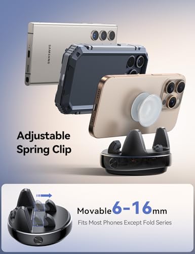 Car Phone Holder, 360° Adjustable & Avoid Sun Glare Dashboard Phone Holder - color: Black