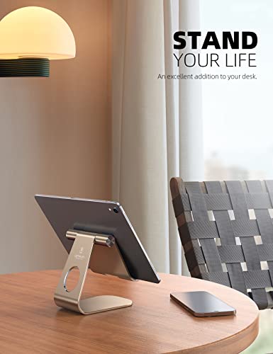 Lamicall iPad Stand Adjustable Tablet Holder, Sturdy Aluminum, Multi-Angle - color: Gold