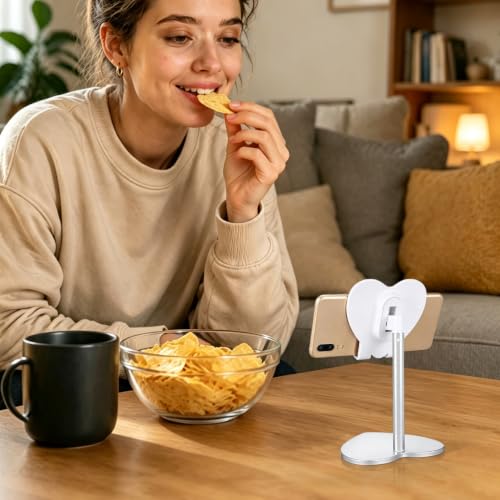 BESTOYARD Heart Shaped Metal Tablet Stand Adjustable Desktop Phone Support Bracket for Home Office Video Watching Foldable Tabletop Holder for Tablet Support
