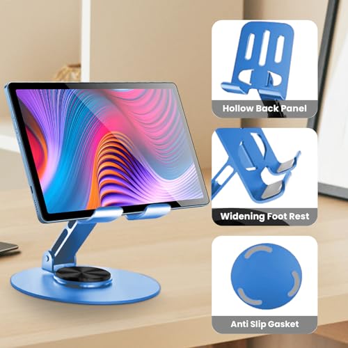 Universal Metal Cell Phone Stand, Blue&Blue - color: Blue&Blue