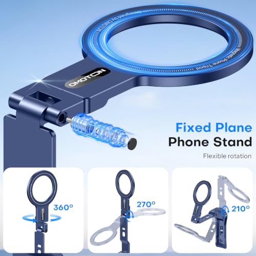 OMOTON TP03 [Ultra-Slim] 360° Rotating for MagSafe Tripod with Hook, Blue - color: Blue