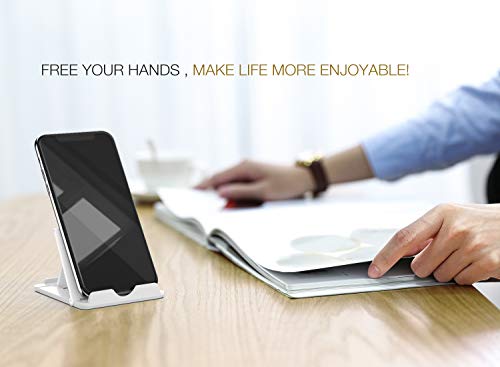MoKo 2 Pack Cell Phone Stand for Desk, Tablet Stand for 4"-11" Devices - color: White + Black
