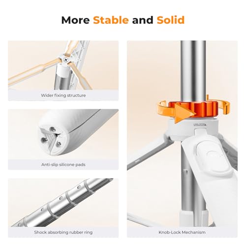 K&F CONCEPT 62'' Selfie Stick Tripod. - color: White