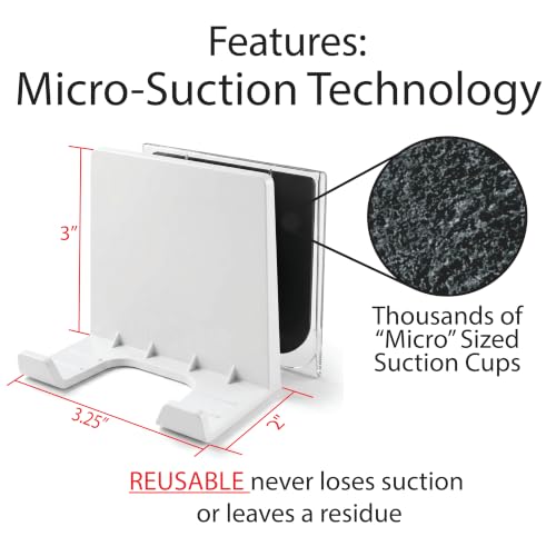 AIRSTIK Cell Phone Holder for Glass Shower, Mirror & Window, White - color: White