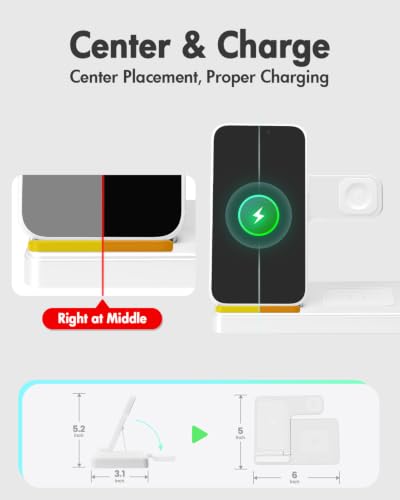 GETPALS Wireless Charger iPhone Charging Station for Apple Multiple Devices - color: White