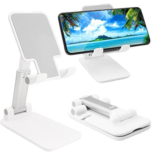 Cell Phone Stand for Desk, Angle & Height Adjustable Phone Holder, (White) - color: B-White