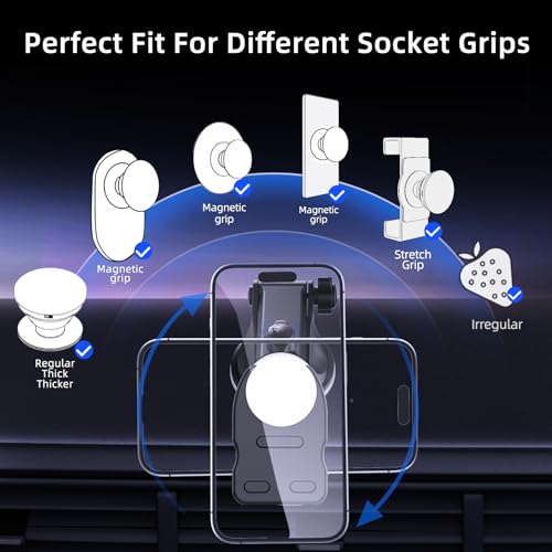 Car Phone Mount for Pop Socket,Dashboard Windshield Car Phone Holder Compatible with Popsocket,Powerful Suction Cup Car Phone Mount Fits All Smartphones with Pop Grip - style: Dashboard