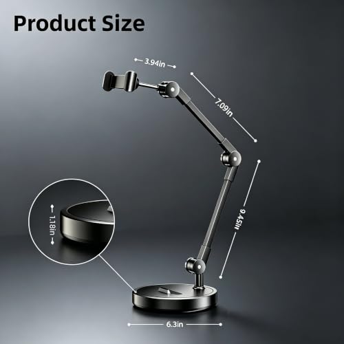 Rotatable Dual Phone Stand, Carbon Steel Weighted Base - size: Tablet
