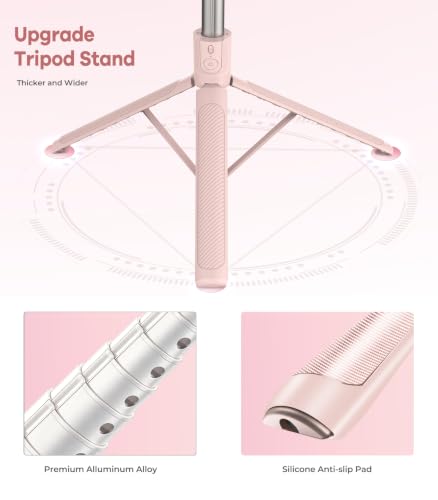 71” Phone Tripod & Selfie Stick for iPhone/Samsung/Android/Camera - color: Pink