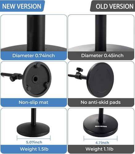 BILIONE Desktop Microphone Stand with Microphone and Cell Phone Clip - size: Upgraded 101S