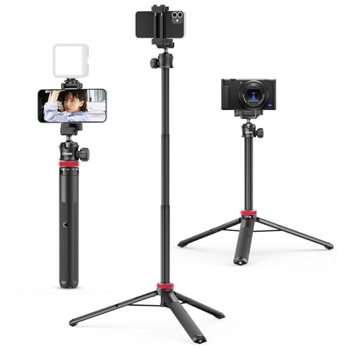 ULANZI MT-44 Auto Open Phone Tripod, 59" Extendable Selfie Stick Vlog Stand - color: BLACK