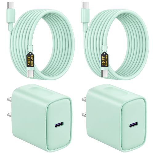 iPhone 18 17 16 15 Charger Fast Charging USB C Charger Block - color: Green, size: 10FT