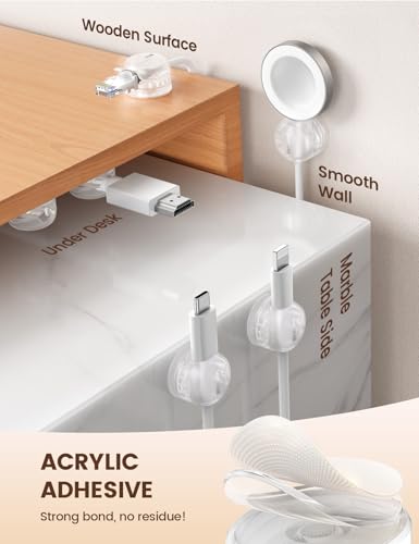 Lamicall Clear Cable Clips & Phone Stand