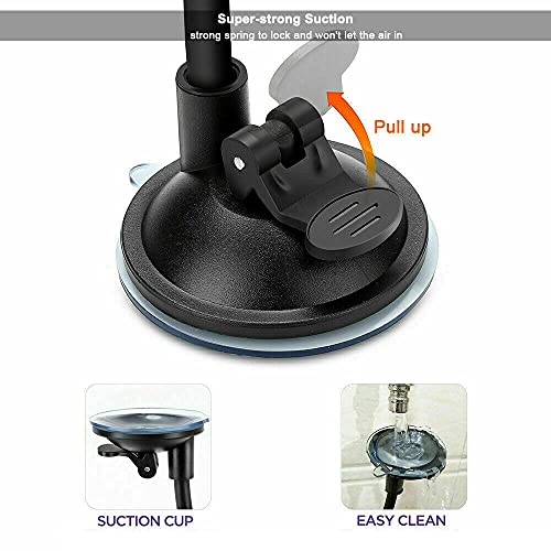 360° Car Windshield Mount Cradle Holder Stand for iPhone Mobile Cell Phone GPS Universal Long Shockproof Arm Dash Mount with Strong Suction Cup