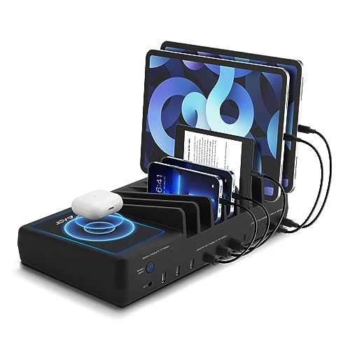 AVLT 150W 10 Port USB-A USB-C with Qi Wireless Charging Station - Black