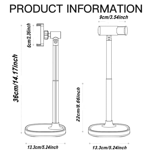 Adjustable Cell Phone Stand,360° Rotating Lifting Mobile Phone Holder - color: White