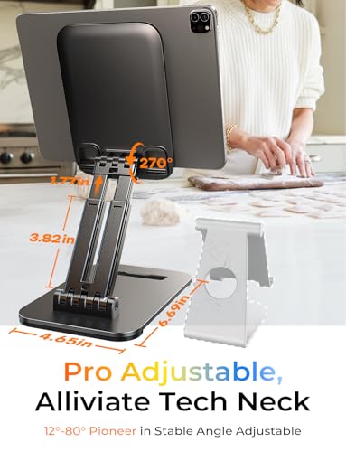 LISEN iPad Stand Tablet Holder for Desk, Kindle Accessories Stand for Apple - color: Black