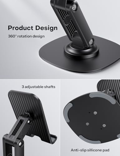 OMOTON Cell Phone Stand for Desk, 2 Pack Adjustable Foldable Phone Holder - color: Black & White