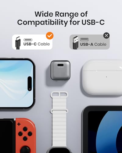 wegear 30W GaN USB C Wall Charger, Compact Charger Block with PD3.0 - color: Black, size: 2 Pack+Cables