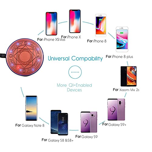 Magic Array Wireless Charger Dock, Creative Pattern Charging Pad, 10W Fast Charge for Qi Wireless Charging Devices,D - color: D