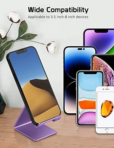Aluminum Phone Stand for iPhone Series, Samsung, Purple - color: Purple