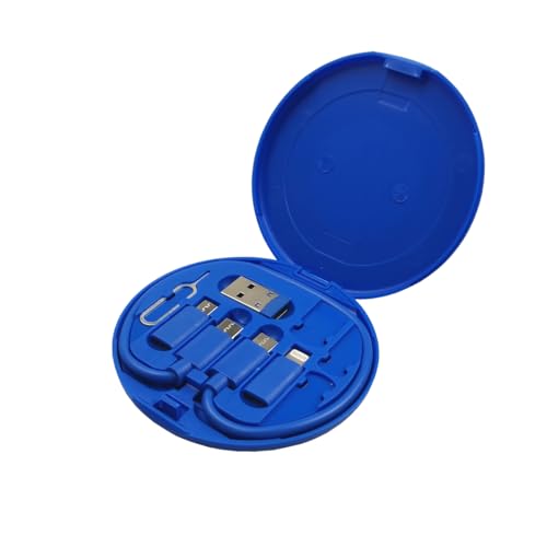 ZALUJMUS Multifunctional Data Cable Storage Box Adaptor for USB-C and Micro-USB Devices Universal Data Transfer Cable (Blue2) - color: Blue2