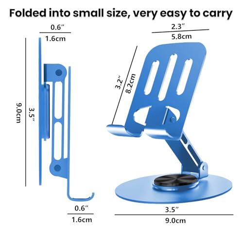 Universal Metal Cell Phone Stand, Blue&Blue - color: Blue&Blue