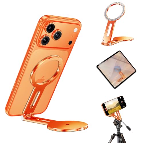 Dual-Sided Magnetic Phone Stand Holder for MagSafe, Orange - color: Orange