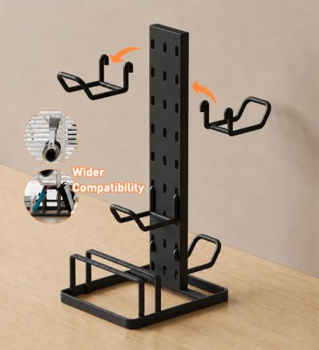 Headphone Stand with Controller Holder for Desk, Detachable Gaming Headset Organizer with Adjustable Hooks, Vertical Earphone Hanger for Game Controller, Phone, Desktop Accessories