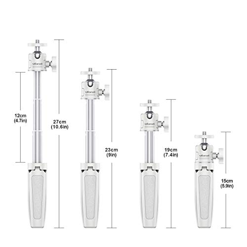 ULANZI Extension Pole Tripod Mini Selfie Stick Stand Handle Grip Vlogging - color: White