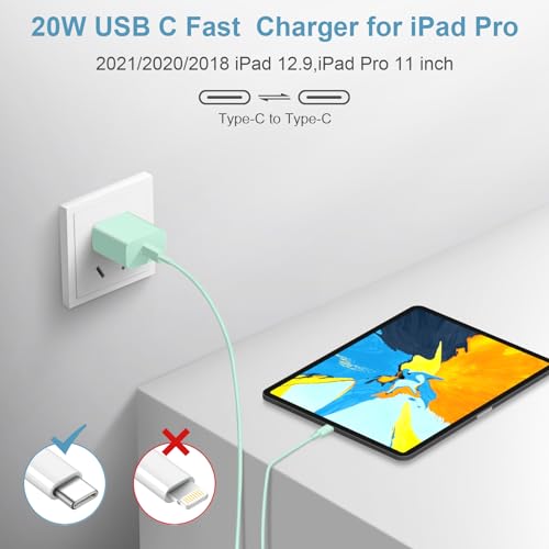 iPhone 18 17 16 15 Charger Fast Charging USB C Charger Block - color: Green, size: 10FT