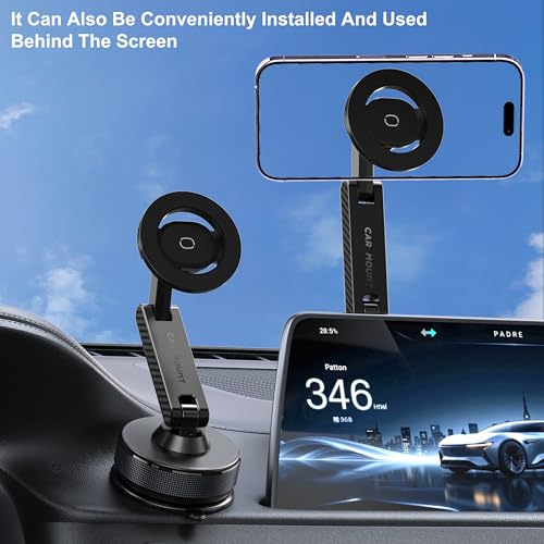 Phone Holder for Your Car Vacuum Magnetic Car Phone Holder for Magsafe 360° Adjustable Car Phone Mount Cell Phone Holders for Your Car for iPhone 17 16 15 14 13 12 Pro Max Plus Air