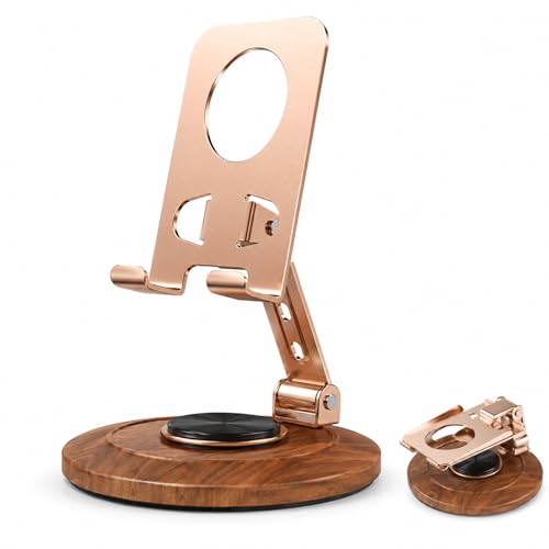 Adjustable Phone Stand Foldable Wood Grain