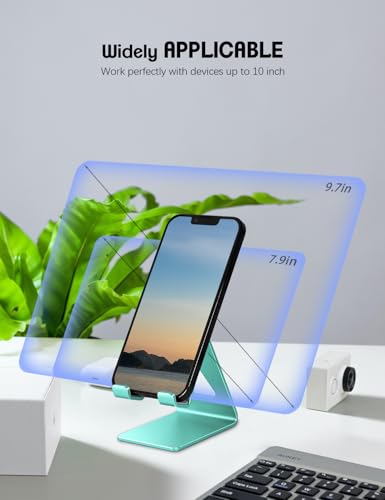 Aoviho Cell Phone Stand for Desk, Aluminum Phone Holder,Fresh Green - color: Fresh Green
