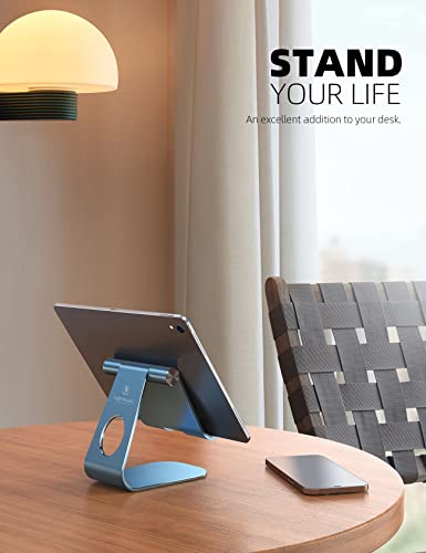 Lamicall iPad Stand Adjustable Tablet Holder, Sturdy Aluminum, Multi-Angle - color: Blue