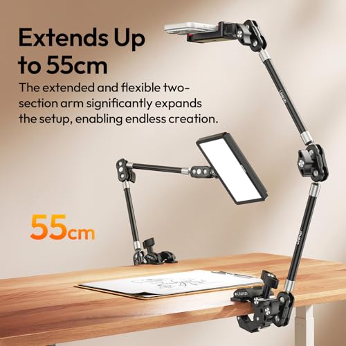 ULANZI CO78 22" Magic Arm w Super Clamp Desk C Clamp, 1kg Load Articulating